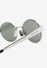 Saint Laurent Rounded Logo Sunglasses Gray 779851Y9902_8100