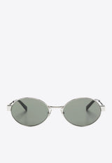 Saint Laurent Rounded Logo Sunglasses Gray 779851Y9902_8100