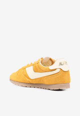 Autry Windspin Suede and Leather Low-Top Sneakers Yellow WSLWUB_03