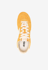 Autry Windspin Suede and Leather Low-Top Sneakers Yellow WSLWUB_03