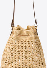 Miu Miu Mini Woven-Raffia Bucket Bag Natural 5ND0162DO1_F0A5T
