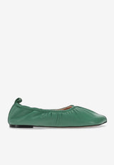 Niccolò Pasqualetti Obliqua Soft Leather Ballet Flats Green NP07F003LEA_GREEN