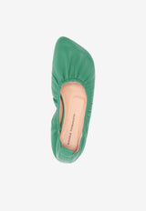 Niccolò Pasqualetti Obliqua Soft Leather Ballet Flats Green NP07F003LEA_GREEN