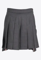 Thom Browne Signature Loopback Mini Pleated Skirt Gray FGC402V00626_035