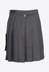 Thom Browne Signature Loopback Mini Pleated Skirt Gray FGC402V00626_035