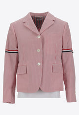 Thom Browne Single-Breasted Stripe Blazer Red FBC928O00572_600