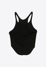 Rick Owens DRKSHDW Basic Vintage-Effect Tank Top with Strap Black DS01E3100BH_09