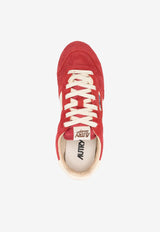 Autry Windspin Suede and Leather Sneakers Red WSLMUB_08