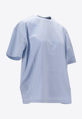 Prada Triangle Logo Oversized T-shirt Light Blue 3556BSOOO11CD_F0076