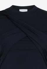 Patou Draped Cropped T-shirt Navy JE1619972_699N