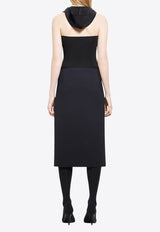 Courrèges Hooded Halterneck Bodysuit Black 424JBD108PL0159_9999