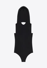 Courrèges Hooded Halterneck Bodysuit Black 424JBD108PL0159_9999