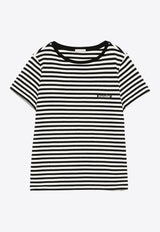 Moncler Striped Logo T-shirt Monochrome K10938C0004989AZC_F09