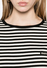 Moncler Striped Logo T-shirt Monochrome K10938C0004989AZC_F09