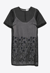 P.A.R.O.S.H Sorgente Floral Embroidered Dress Black D726012SORGENTE_013