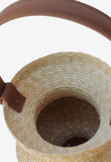 La Rose Leather Trim Vase Beige P22CAT_96