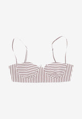 La Rose All-Over Striped Bralette Beige TP003001_BROWN STRIPES