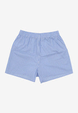 La Rose Striped Mini Shorts Light Blue PS002001_WHITE STRIPES