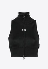 Courrèges High-Neck Cropped Vest Black 124JVE072JS0091_9999