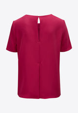 P.A.R.O.S.H Short-Sleeved Crewneck Blouse Cherry D312430PANTY25_061