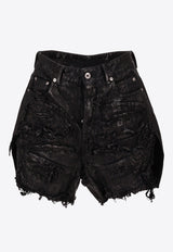 Rick Owens Cut Offs Megacrust Denim Shorts Black RO01E7381BMT_09