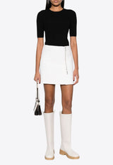 P.A.R.O.S.H Leila Ribbed Knit Wool Top Black D510795LEILA24_013