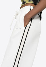 P.A.R.O.S.H Logo Embroidered Striped Track Pants White D230458PINO_002