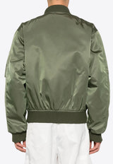 Prada Triangle Logo Satin Bomber Jacket Green SGC824SOOO16HS_F0161