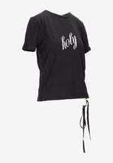 Ann Demeulemeester Fanie Printed T-shirt Black B0012545FA206_099