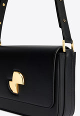 Patou Le Lock Leather Shoulder Bag Black BA0175000_999B