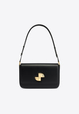 Patou Le Lock Leather Shoulder Bag Black BA0175000_999B