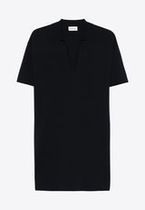 P.A.R.O.S.H Roma V-neck Mini Dress Navy D550892ROMA25_012