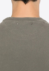 Golden Goose DB Distressed Logo T-shirt Olive GMP01220P000671_35479