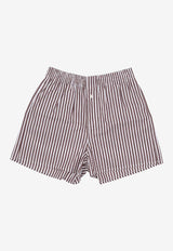 La Rose Striped Mini Shorts Brown PS002001_BROWN STRIPES