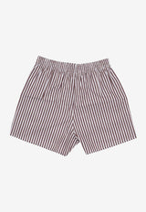 La Rose Striped Mini Shorts Brown PS002001_BROWN STRIPES