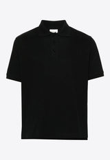 Saint Laurent Logo Embroidered Polo T-shirt Black 798944Y37HC_1000