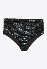 P.A.R.O.S.H Glow Sequined Mini Shorts Black D210570GLOW_037
