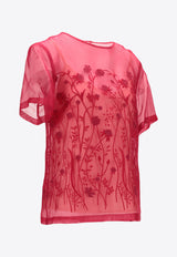 P.A.R.O.S.H Sorgente Floral Embroidered Top Red D313077SORGENTE_061