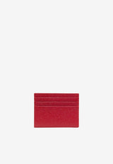 Thom Browne Signature Stripe Loop Cardholder in Pebbled Leather Red MAW031L00198_600