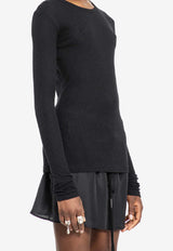Ann Demeulemeester Fiene Long-Sleeved Slim T-shirt Black B0011488FA570_099