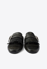 Prada Shuffle Fringed Calf Leather Mules Black 1S973NFA005070_F0002