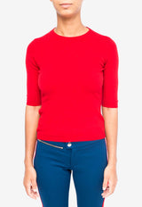 La Rose Cashmere Knit Top Red GDC22805C_40063