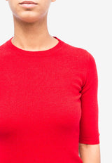 La Rose Cashmere Knit Top Red GDC22805C_40063