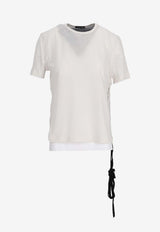 Ann Demeulemeester Fanie October And The Eyes Print T-shirt with Strap White B0012549FA206_003