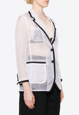 Thom Browne Semi-Sheer Organza Blazer White FBC927B05762_100