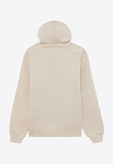 Autry Debossed Logo Neoprene Zip-Up Hoodie Cream JAPX33_RS