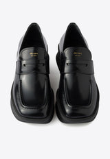 Prada Brushed Leather Platform Loafers Black 1D985NFD040055_F0002