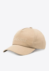 Saint Laurent Logo Embroidered Baseball Cap Beige 7780633YP19_9700