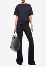 Courrèges Logo Embroidered Hooded T-shirt Black 424JTS159JS0175_9999