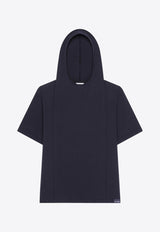 Courrèges Logo Embroidered Hooded T-shirt Black 424JTS159JS0175_9999